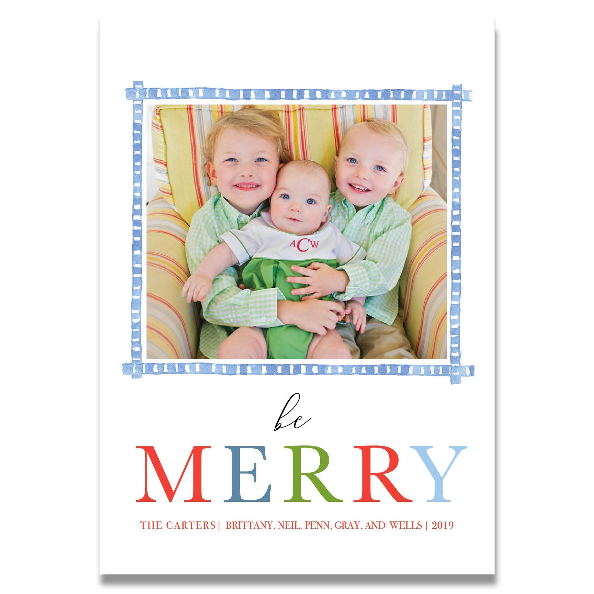 Be Merry Colorful Holiday Card