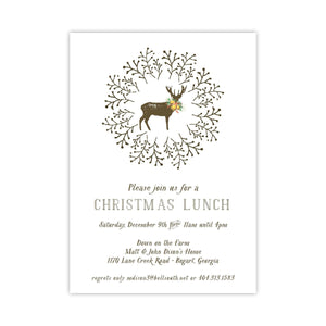 Christmas Wreath Holiday Lunch Card