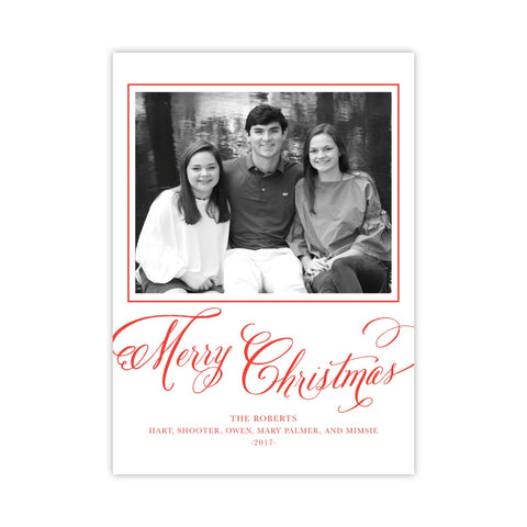 Classy Christmas Calligraphy Holiday Card