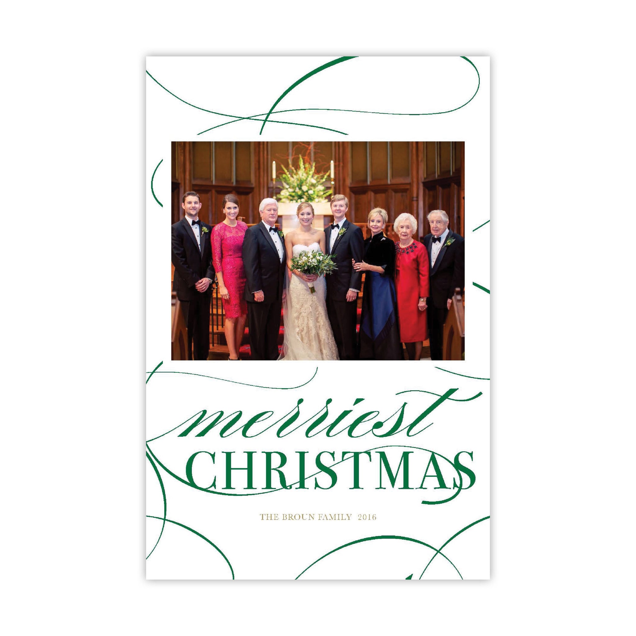 Swirls Merriest Christmas Holiday Card