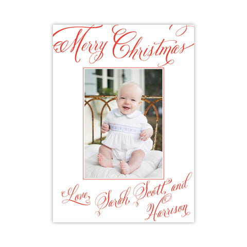 Love Lettered Calligraphy Christmas Holiday Card