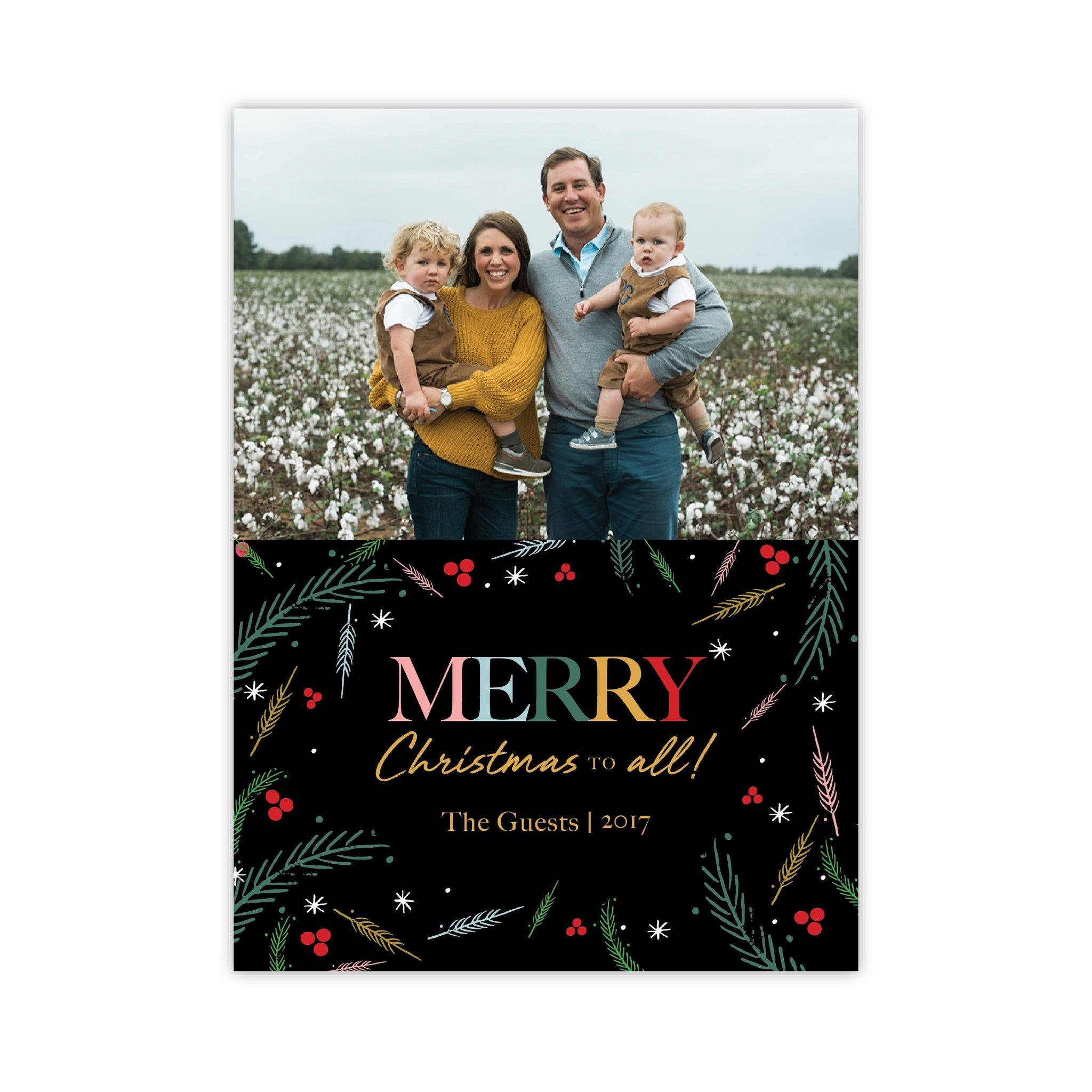 Merry Christmas To All Colorful Holiday Card